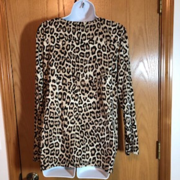 NWOT Chico's Leopard Cheetah Animal Print Top Long Sleeve Stretch 12-14 Large - Picture 5 of 7